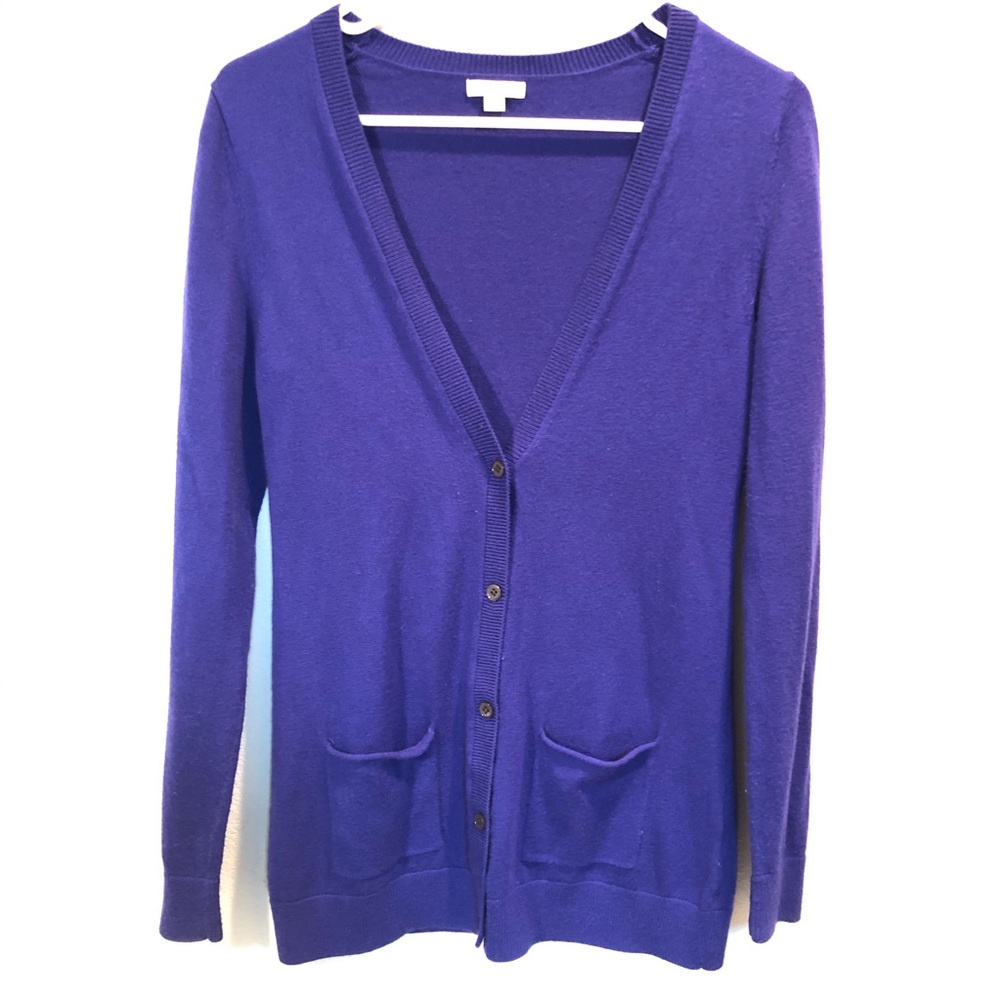 🌻 GAP purple long button up cardigan sweater XS